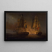 Engagement mellem HMS Amelia og den franske fregat l'Aréthuse ud for Los-øerne, 1813 - Thomas Whitcombe — indrammet kunstværk på væggen