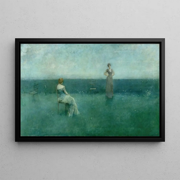 La Récitation - Thomas Wilmer Dewing — indrammet kunstværk på væggen