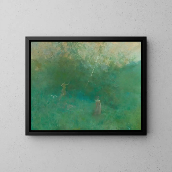 den hvide birk - Thomas Wilmer Dewing — indrammet kunstværk på væggen