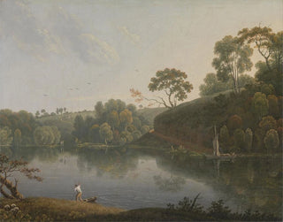 Thomas Wright - Landscape with a Lake and Boats.webp