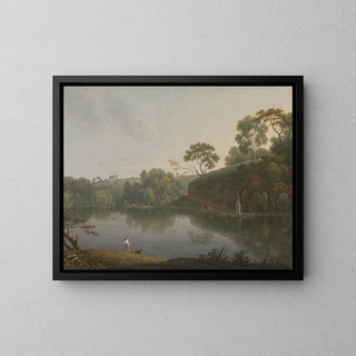 Thomas Wright - Landscape with a Lake and Boats.webp