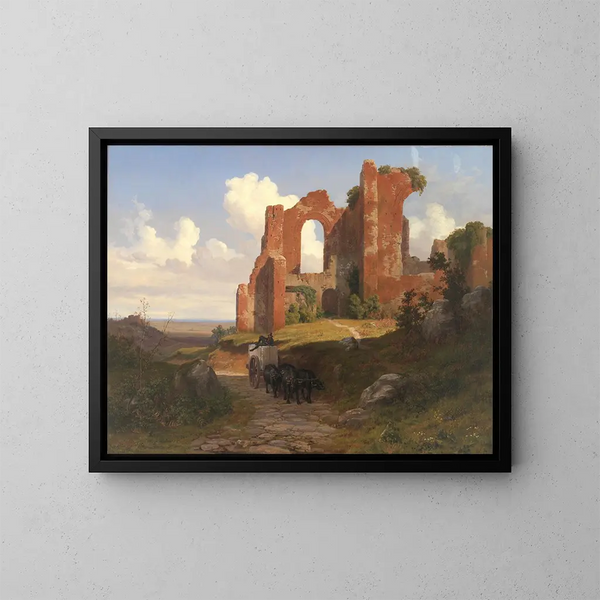 Vue des thermes de Caracalla à Rome - Thorald Læsøe — indrammet kunstværk på væggen
