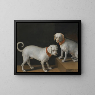 Tiberio Titi - Two dogs with red collars.webp