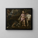 Dreng med hunde i et landskab - Titian — indrammet kunstværk på væggen