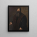 Portrait af købmanden og samler i Nürnberg Willibald Imhoff den Ældre 1519-1580 - Titien — indrammet kunstværk på væggen