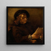 Titus van Rijn, kunstnerens søn, der læser - Rembrandt van Rijn — indrammet kunstværk på væggen