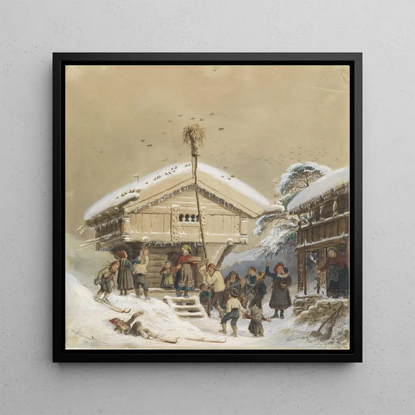 Tradition de Noël norvégienne - Adolph Tidemand