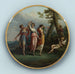 Tre nymfer, der danser, og en Cupidon liggende i et landskab - Antonio Zucchi — vist i et interiør