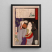 Geisha, der drikker af en saké-kande kl. 02.00 - Tsukioka Yoshitoshi — indrammet kunstværk på væggen