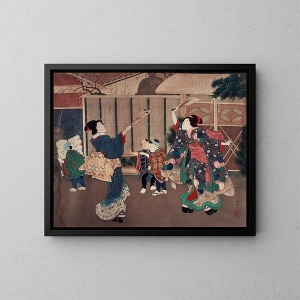 Célébration du Nouvel An en janvier - Tsukioka Yoshitoshi | Reproduction — indrammet kunstværk på væggen