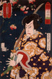 Brume L'acteur Ichikawa Sadanji i rollen som Hoshikage Tsuchiemon - Tsukioka Yoshitoshi — visning af kunstværket
