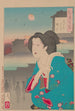 L'aube lunaire i teaterkvarteret Shibaimachi no akatsuki - Tsukioka Yoshitoshi — visning af kunstværket