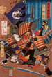 Tomoe Gozen, ægtefælle til Kiso Yoshinaka, der besejrer Uchida Sabur - Tsukioka Yoshitoshi — visning af kunstværket