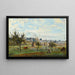 Reproduktion af maleriet af en landsby i Mantes-området af Jean-Baptiste Camille Corot