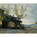 Reproduktion af maleriet af et café i Vaugirard af Jean-Baptiste Camille Corot