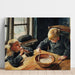 Reproduktion af maleriet En dreng og en pige ved frokosttid - Laurits Andersen Ring