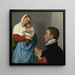 En gentleman i tilbedelse foran Madonnaen - Giovanni Battista Moroni — indrammet kunstværk på væggen