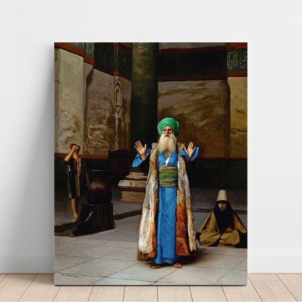 Reproduktion af maleriet af et sultan i bøn - Jean-Léon Gérôme
