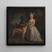 En ung pige med en hund og en pages - Bartholomew Dandridge — vægpræsentation af kunstværket