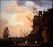 En havneudsigt i italiensk stil - Claude-Joseph Vernet — visning af kunstværket