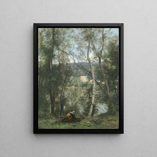 En kvinde, der samler brænde i Ville-d'Avray - Jean-Baptiste Camille Corot