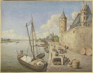 Ursula Magdalena Reinheimer - Das Mainufer in Frankfurt am Main mit der St Leonhardtskirche.webp
