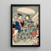 Første Sne - Utagawa Kunisada II — indrammet kunstværk på væggen
