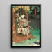 Skuespiller i rollen som Toriyama Akisaku i stykket Shiranui Monogatari - Utagawa Kunisada Toyokuni III — indrammet kunstværk på væggen