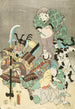 Aktører i Ebisu Fukurokuju Benkei Ræv og Jæger i stil med tsue - Utagawa Kunisada Toyokuni III — visning af kunstværket