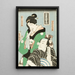 skuespillere i kvindernes roller af Kanpei Okaru og Ichimonjiya Saibei fra stykket Chshingura - Utagawa Kunisada Toyokuni III — indrammet kunstværk på væggen
