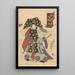 En skuespiller med en udsøgt kjole - Utagawa Kunisada Toyokuni III — indrammet kunstværk på væggen