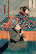 Arashi Otohachi III i Makanaibaba Okuma og Iwai Kumesabur II i Fille de Manchs Okoma - Utagawa Kunisada Toyokuni III — visning af kunstværket