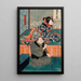Arashi Otohachi III i Makanaibaba Okuma og Iwai Kumesabur II i Fille de Manchs Okoma - Utagawa Kunisada Toyokuni III — indrammet kunstværk på væggen