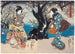 Maleri, der værdsætter blomsterne fra prunetræet om aftenen - Utagawa Kunisada Toyokuni III — visning af kunstværket