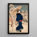 Utagawa Kunisada Toyokuni III af maleri af berømte steder i Østens hovedstad, Nytårsmarkedet i Asakusa — indrammet kunstværk på væggen
