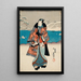 Mand i mode, der ser sneen - Utagawa Kunisada Toyokuni III — indrammet kunstværk på væggen