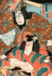Fujiwara no Tokihira og Toneri Matsumaru fra maleriet Sugawara Denj Tenarai Kagami - Utagawa Kunisada Toyokuni III — visning af kunstværket