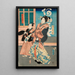 Ofuji de Miya og hans tjener Tsuruya Denzō - Utagawa Kunisada Toyokuni III — indrammet kunstværk på væggen