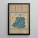 Portræt - Utagawa Kunisada Toyokuni III — indrammet kunstværk på væggen