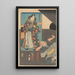 Samurai kriger maleri med assistent - Utagawa Kunisada Toyokuni III — indrammet kunstværk på væggen