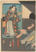 Samurai kriger maleri med assistent - Utagawa Kunisada Toyokuni III — visning af kunstværket