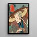 Skuespiller Bandō Hikosaburō III i Inamura Magoemon og Inamura stationen mellem Yoshida og Goyu - Utagawa Kunisada Toyokuni III — indrammet kunstværk på væggen