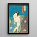 skuespiller Kataoka Nizaemon i rollen som Ōboshi Yuranosuke, leder af de 47 rōnin - Utagawa Kunisada Toyokuni III — indrammet kunstværk på væggen
