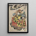 Utagawa Kunisada Toyokuni III: Maleri af Hanamurasaki og Koshikibu, der går under regnen - Tamaya-huset — indrammet kunstværk på væggen