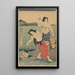 kvinderne ved saltet - Utagawa Kunisada Toyokuni III — indrammet kunstværk på væggen