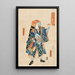 Ichikawa Danjr IX som salgsmand for salve i Toraya Tkichi - Utagawa Kunisada Toyokuni III — indrammet kunstværk på væggen
