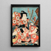 Toneri Umemaru og Toneri Sakuramaru fra stykket Sugawara Denj Tenarai Kagami - Utagawa Kunisada Toyokuni III — indrammet kunstværk på væggen
