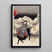 Vue de Kanbara - Utagawa Kunisada Toyokuni III — indrammet kunstværk på væggen