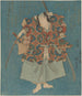 en kriger i grøn, fin blå, rød, gul og sølv - Utagawa Kunisada Toyokuni III — visning af kunstværket