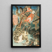 Watnai, der fanger en tiger - Utagawa Kunisada Toyokuni III — indrammet kunstværk på væggen